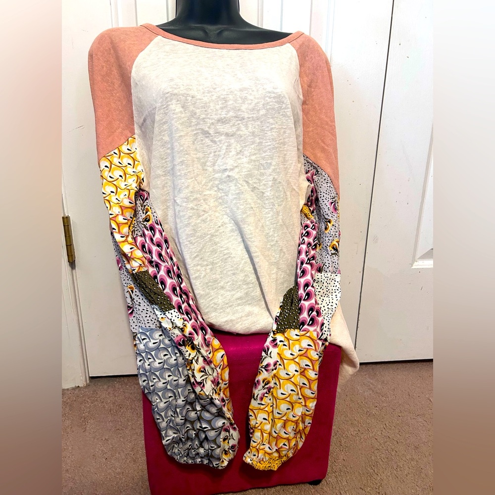 SALE NWT Easel patchwork balloon long sleeves shirt